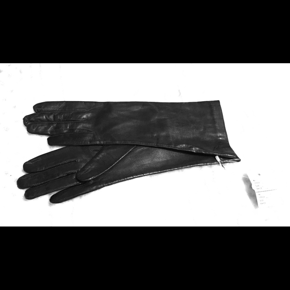 Lambskin leather extra long gloves in brown